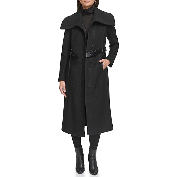 Amazon.com: Kenneth Cole Women's Wool-Blend Belted Maxi Coat